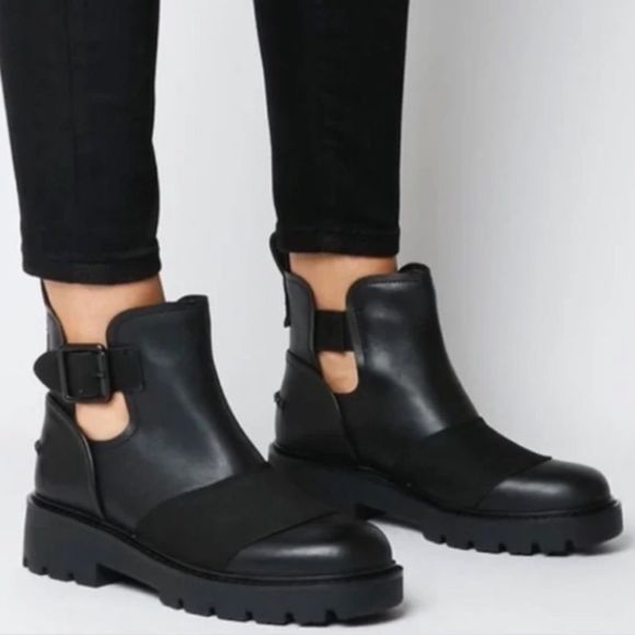UGG Shoes - UGG Women’s Stockton Leather Combat Ankle Boot Bootie - Black